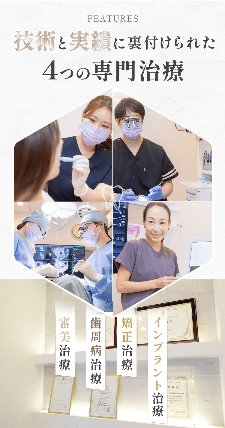 技術と実績に裏付けられた4つの専門治療